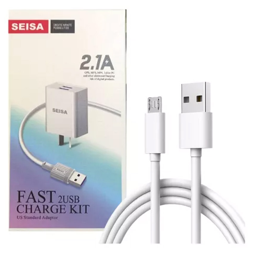 Cargador Usb A Micro Usb Seisa T-c02V 5v 2.1A 10w Blanco